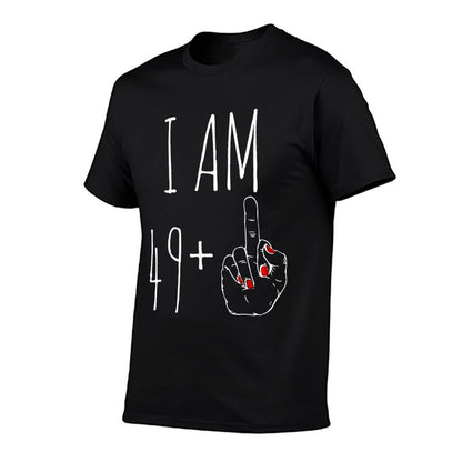 I Am 49 Plus 1 Middle Finger For A 50th Birthday  Oversized Silhouette T-Shirt
