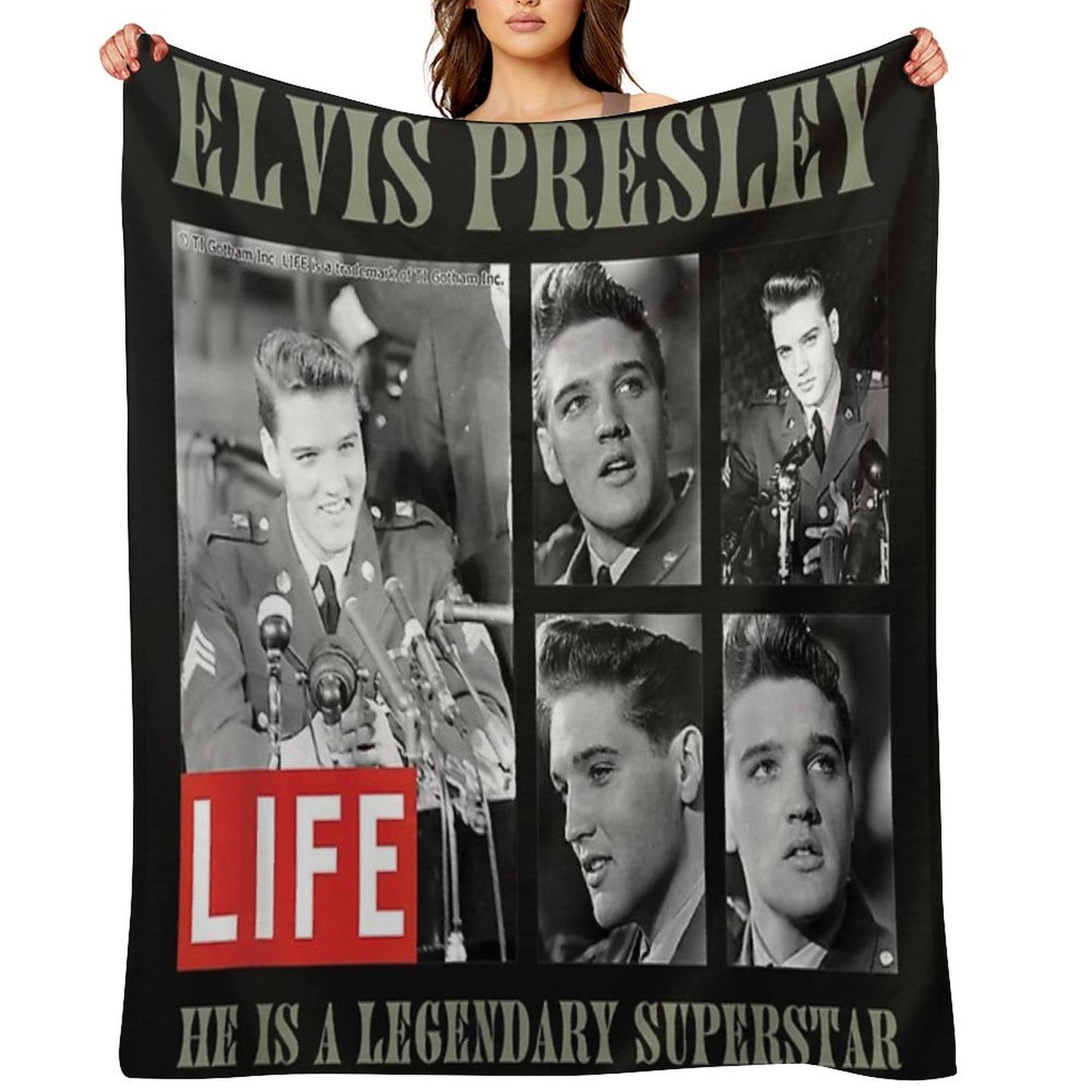 Vintage Picture Collection Travel-friendly Throw Blanket