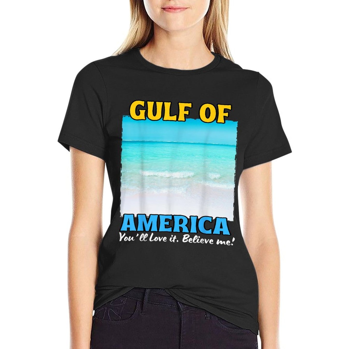 Gulf Of Us America Graphic Men Women Kids America&#39;s Gulf Summer-ready Fabric T-Shirt