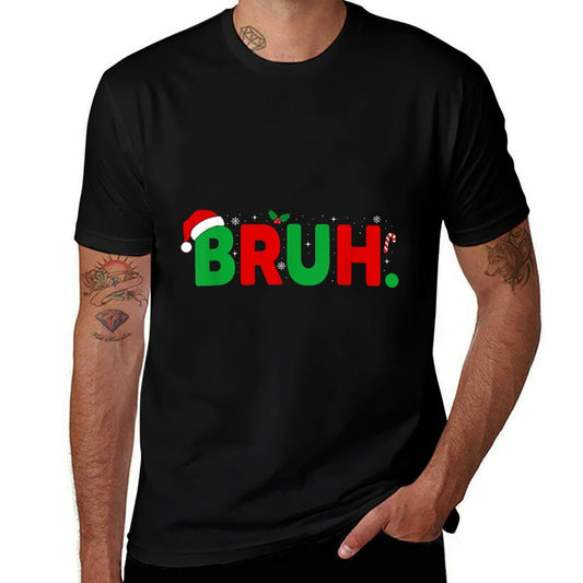 Bruh Christmas for Kids Boysns Men Funny Christmas  Lightweight T-Shirt