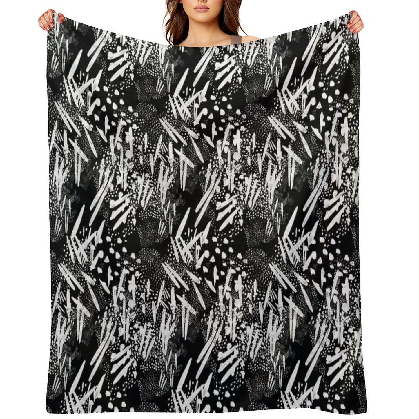 Seed Pattern Black Premium Throw Blanket