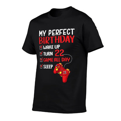 22nd Perfect Birthday Gamer Gaming 22 Years Old Gift Boys  Relaxed-fit T-Shirt