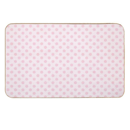 Pink Polka Dots on Soft Pink Background  Slip-Resistant Bath Mat
