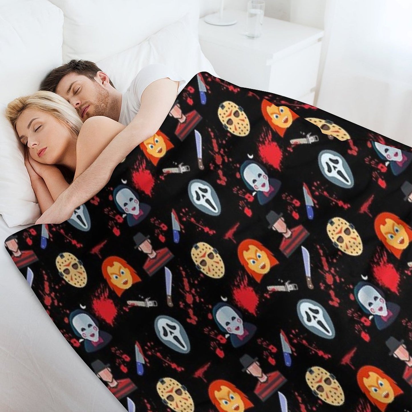 Legends Of Horror - Slasher Edition Wrinkle-free Throw Blanket