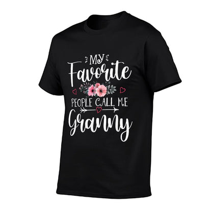 My Favorite People Call Me Granny Floral Mother&#39;s Day  Cotton T-Shirt