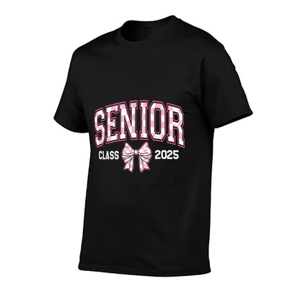 Cute Senior Class Of 2025 Checkered Bow Senior 25 Graduation  Odor-resistant T-Shirt