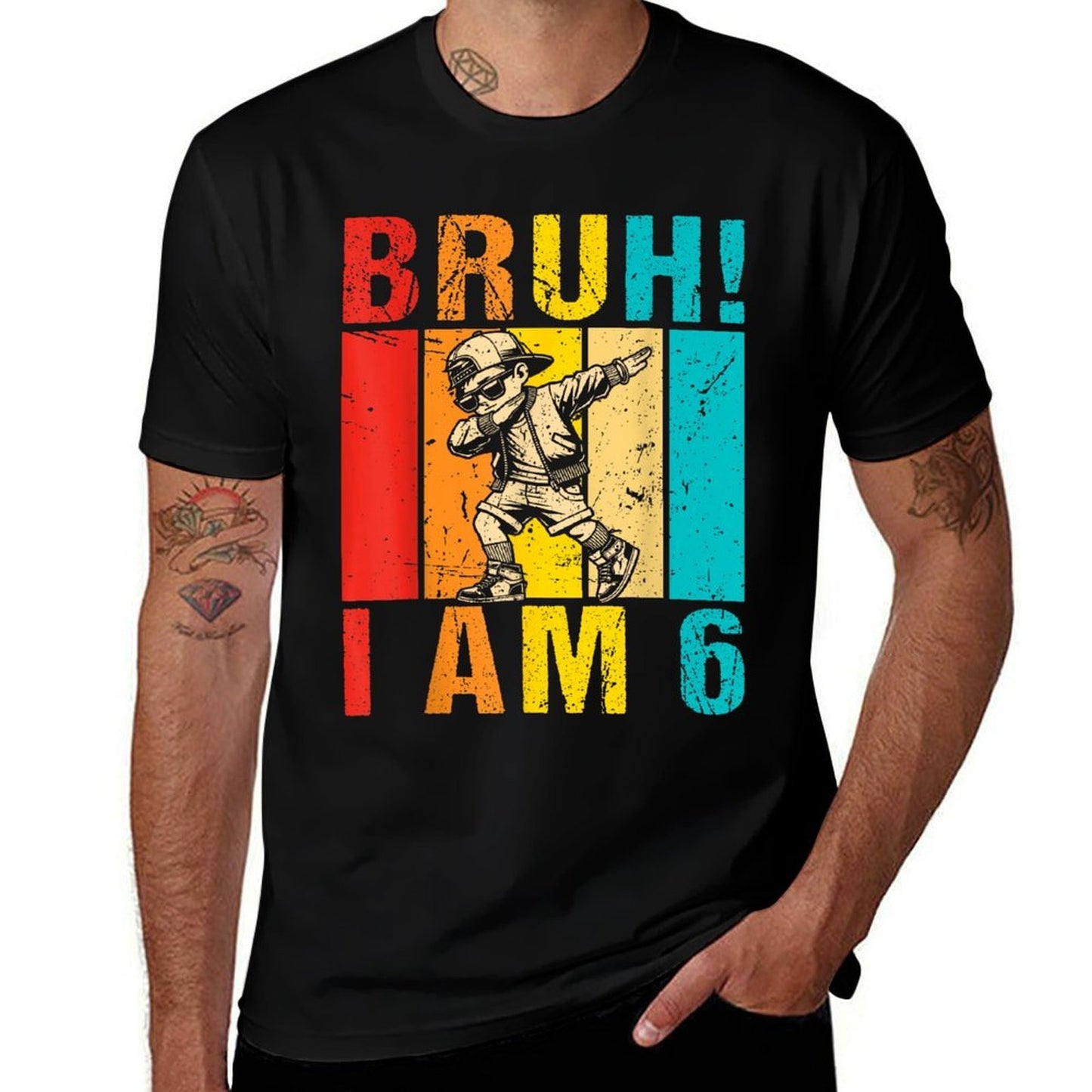 Bruh I Am 6 It's My 6th Birthday Dabbing Boy 6 Year Old Kids  Quick-drying T-Shirt