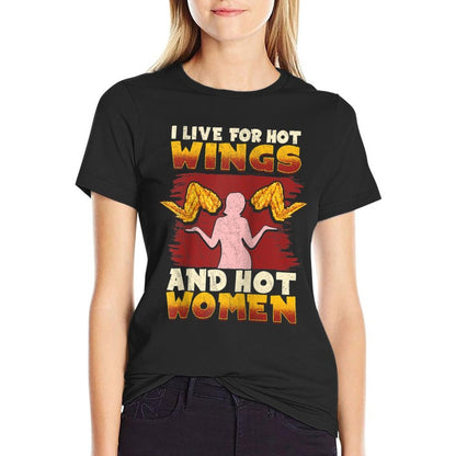 LOVE CHICKEN WINGS Shirt for Men LIVE 4 HOT WINGS HOT WOMEN Raglan Baseball  Stretchy T-Shirt