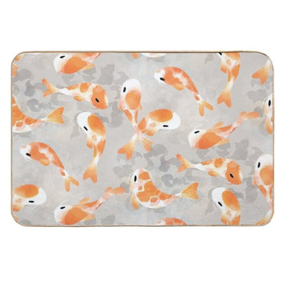 Japanese Koi Fish  Fade-Resistant Bath Mat