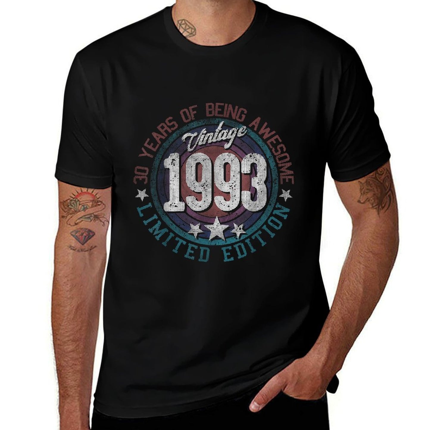 Vintage 1993 30 Year Old Gifts Limited Edition 30th Birthday  Heathered Texture T-Shirt