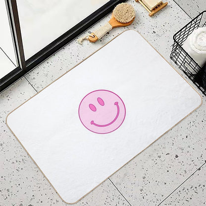 Pink Smiley  Non-Slip Bath Mat