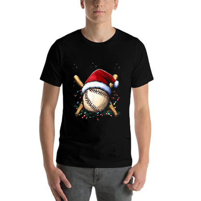 Santa Sports Design For Men Boys Christmas Baseball Player  Odor-resistant T-Shirt
