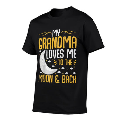My Grandma Loves Me to The Moon & Back - Grandchild  Fade-proof Color T-Shirt
