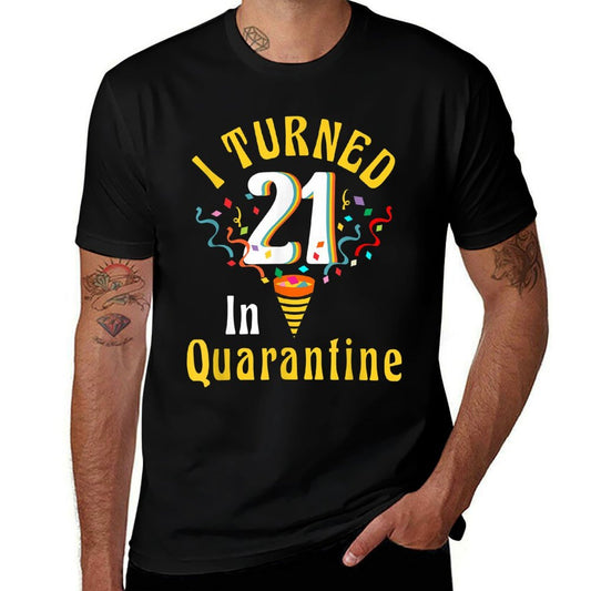 I Turned 21st in Quarantine Retro Tshirt-21st Birthday Women  Polyester Blend T-Shirt