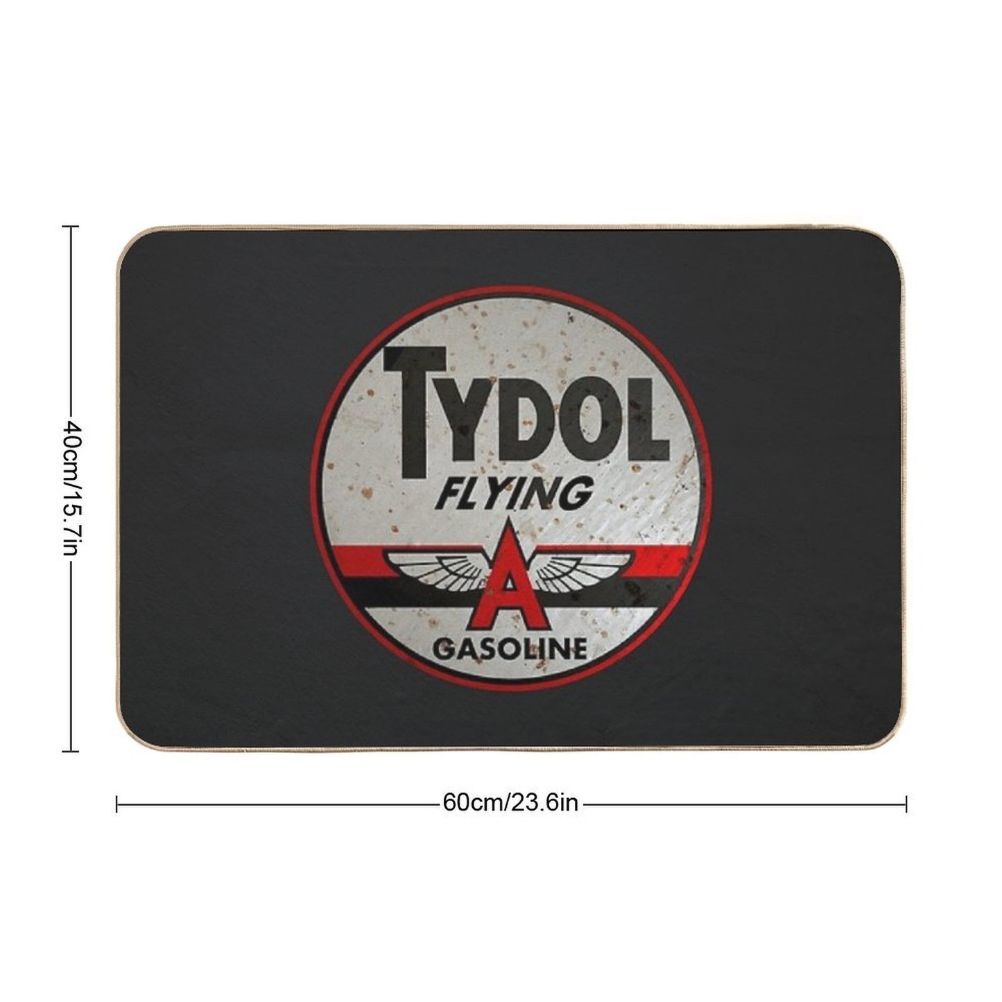 Tydol Flying Gasoline Vintage Sign Rusted  Eco-Friendly Bath Mat