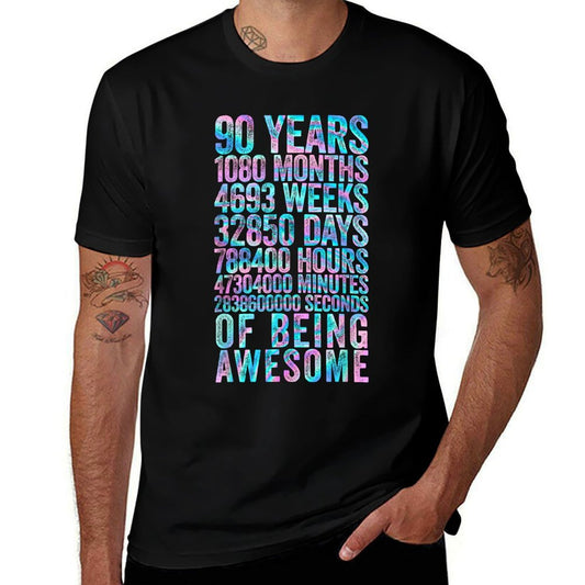 Funny 90th Birthday Old Meter Funny 90 Year Old Gifts  Heathered Texture T-Shirt