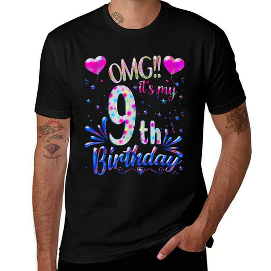 OMG It's My 9th Birthday Girls Gifts Eight 9 Year Old Bday  Moisture-wicking T-Shirt