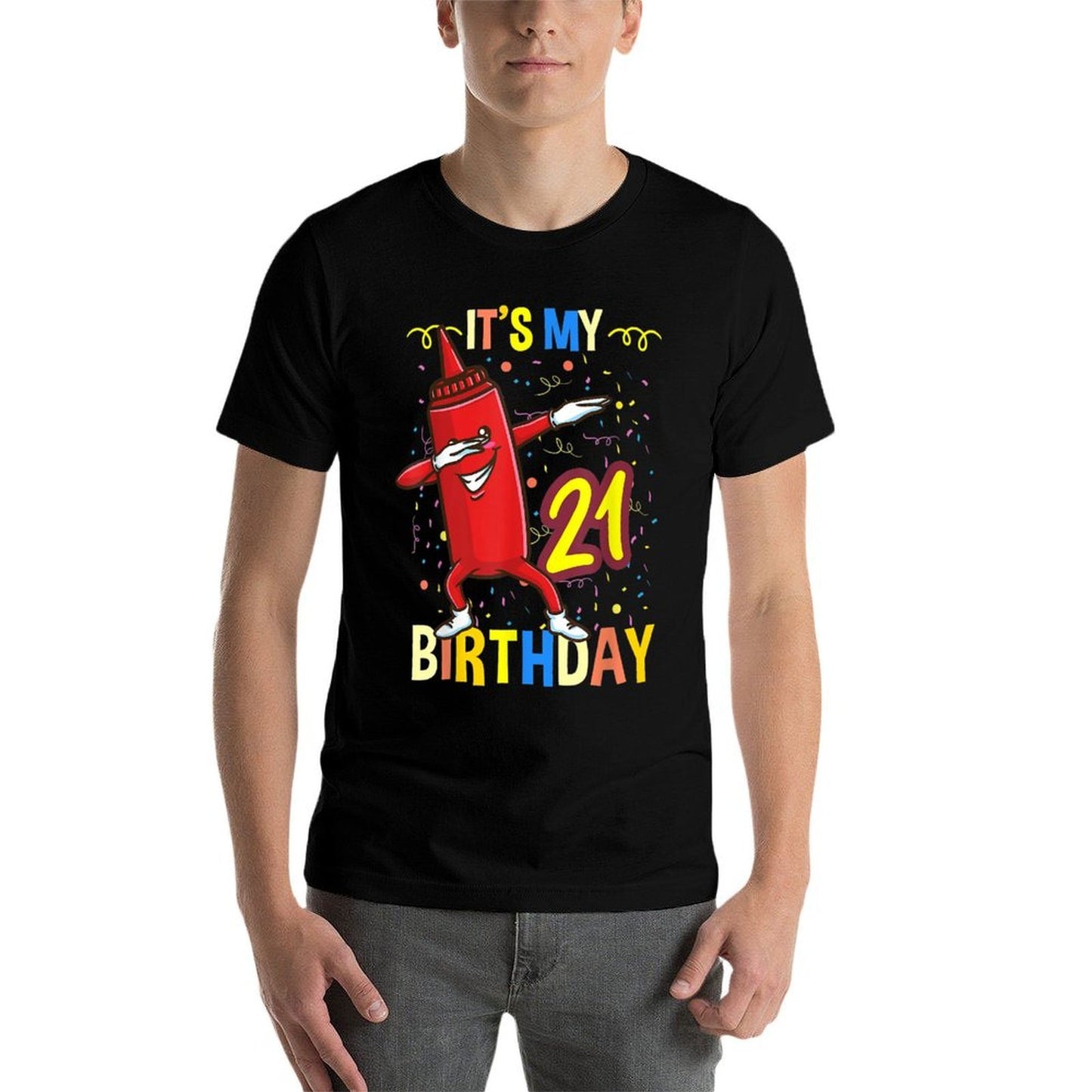 Its My 21st Birthday Dabbing Ketchup  Easy-care T-Shirt