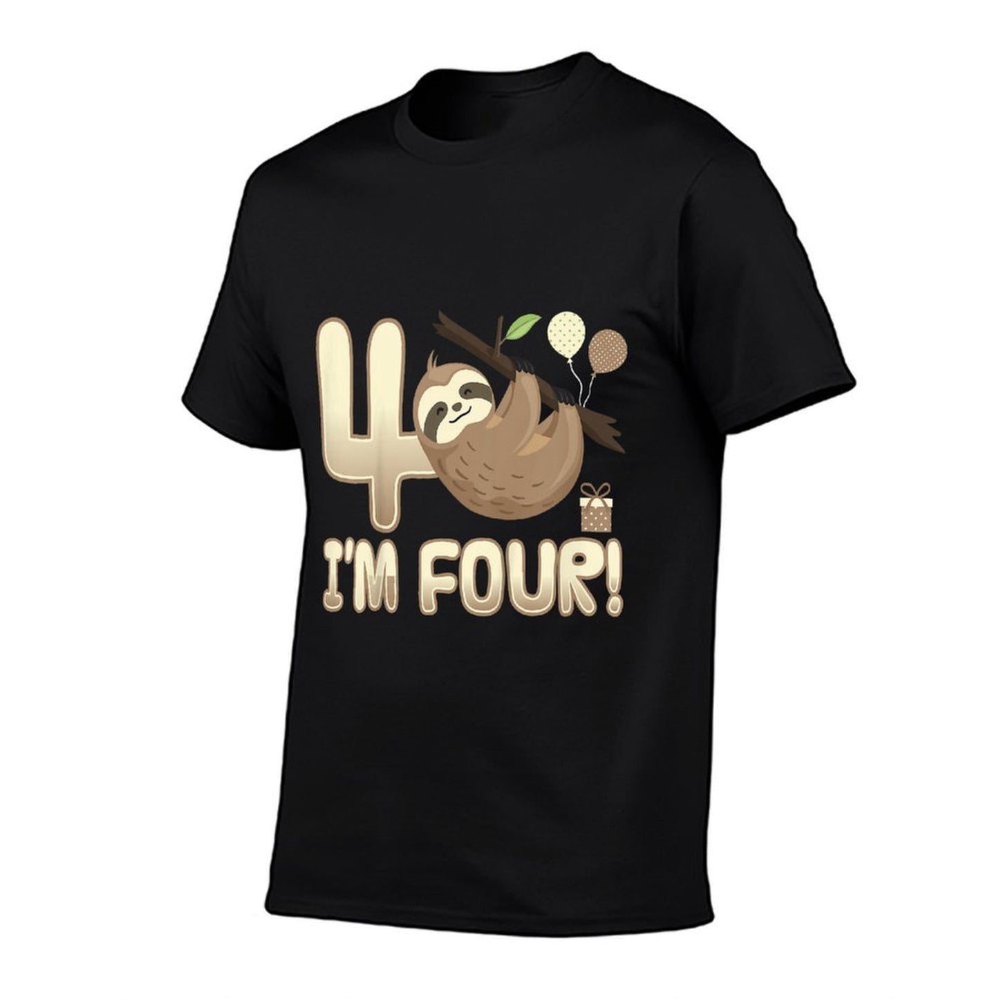 Kids I'm Four Years Old Kids Cute Sloth Lover 4th Birthday Party  Easy-care T-Shirt