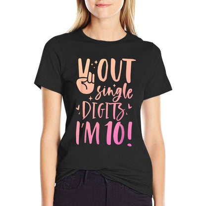 Peace Out Single Digits Im 10 Year Old Girl 10th Birthday  Lightweight T-Shirt