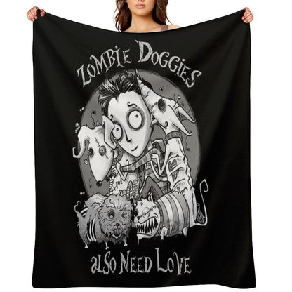 Zombie Doggies Also Need Love Comfort Throw Blanket