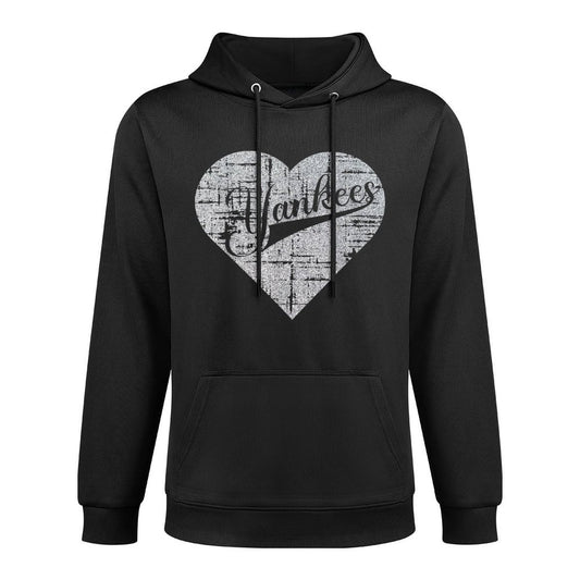Vintage Heart Yankees I Love Yankees First Name Personalized Cotton-Polyester Blend Hoodie