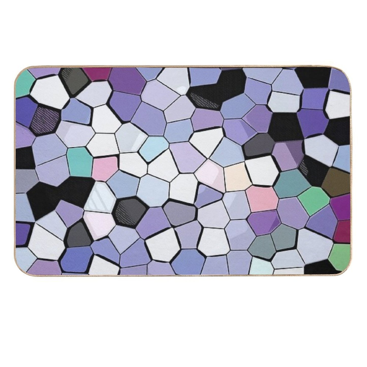Mosaic Design - Camouflage Texture  Non-Slip Bath Mat