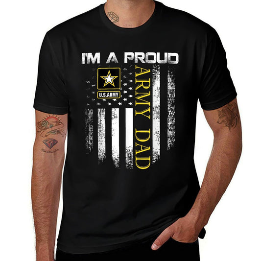 Vintage I'm A Proud Army Dad With American Gift  Affordable Price T-Shirt