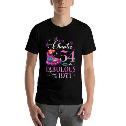 Chapter 54 Fabulous Since 1971 54th Birthday Queen Diamond  Rolled Sleeves T-Shirt