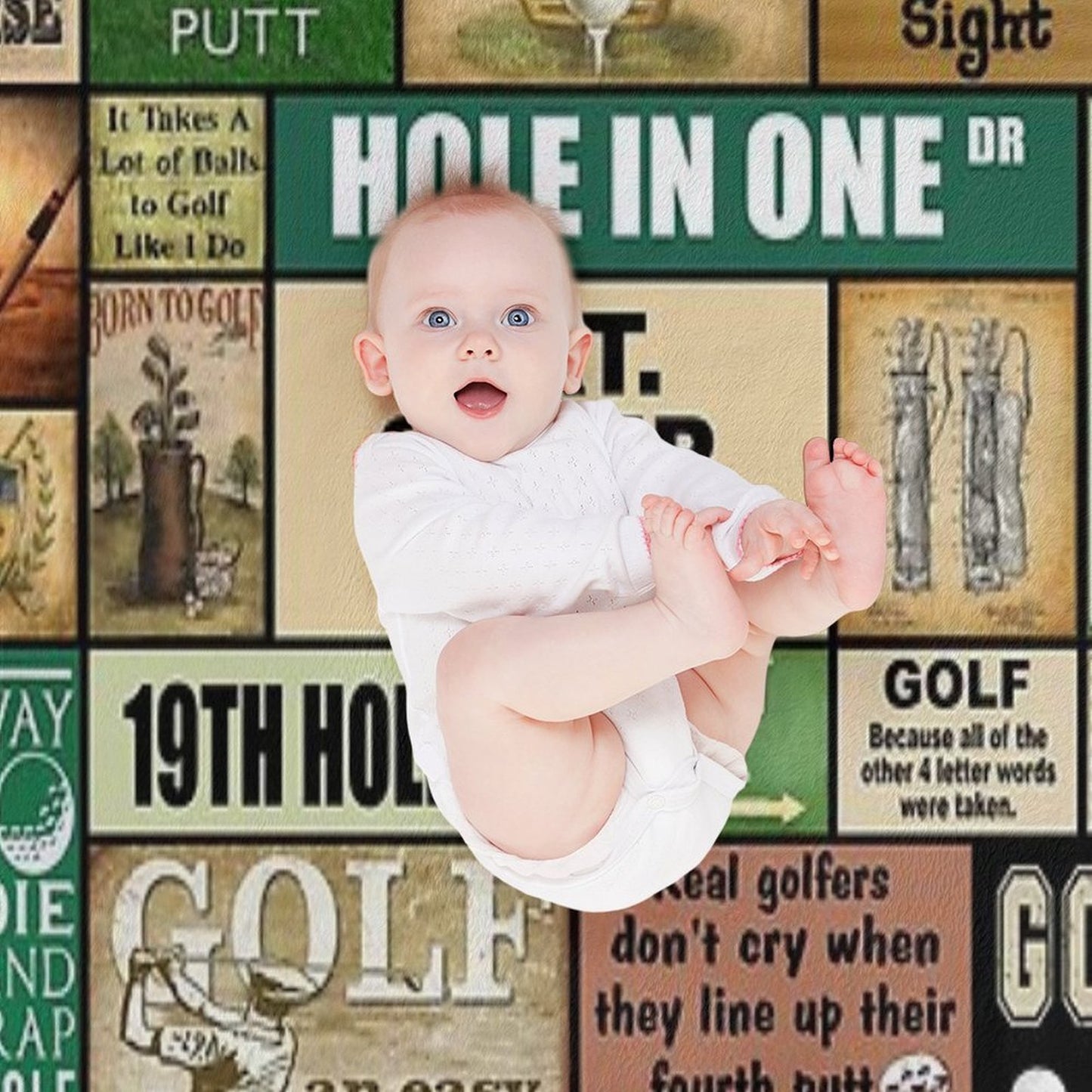 Golf Vintage Pattern Velvety-soft Throw Blanket