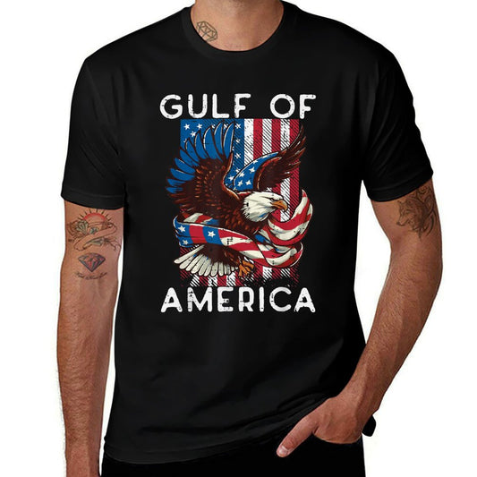 Gulf Of USA America US Flag Men Women Kids Summer-ready Fabric T-Shirt