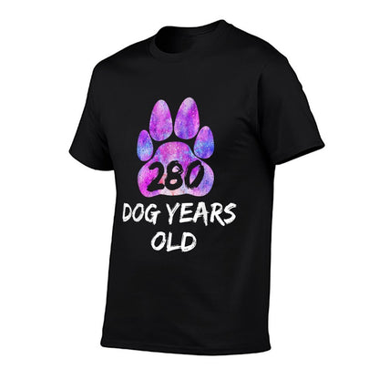 280 Dog Years Old Shirt - 40th Birthday Tshirt  Rolled Sleeves T-Shirt