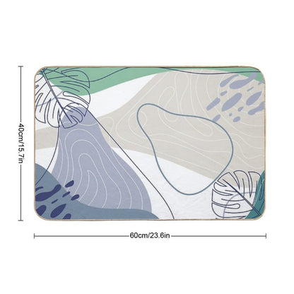 Muted Tropical Art  Repositionable Bath Mat