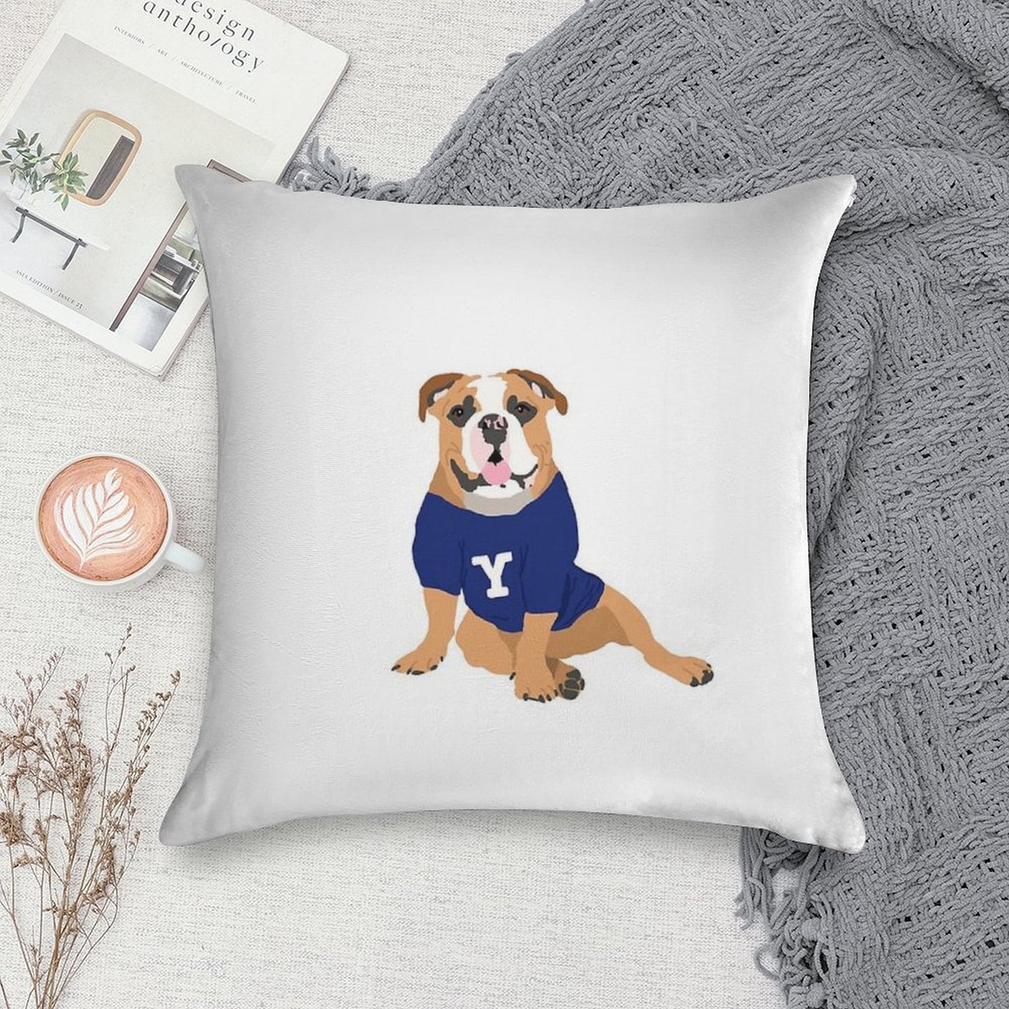 Handsome Dan Soft Multiple Sizes Throw Pillow