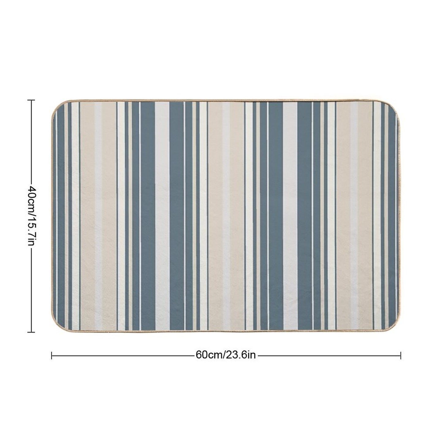 Nice & Neutral Slimming Effect Vertical Balanced Stripes  Long-Lasting Bath Mat