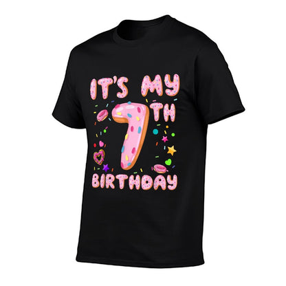 It's My 7th Birthday Sweet Donut 7 Year Old Bday Girl  Lightweight T-Shirt