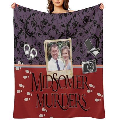 Inspector Barnaby Investigates in Midsomer Murders And Solves Exciting Criminal Cases in Idyllic England, Great Series Sustainable Throw Blanket