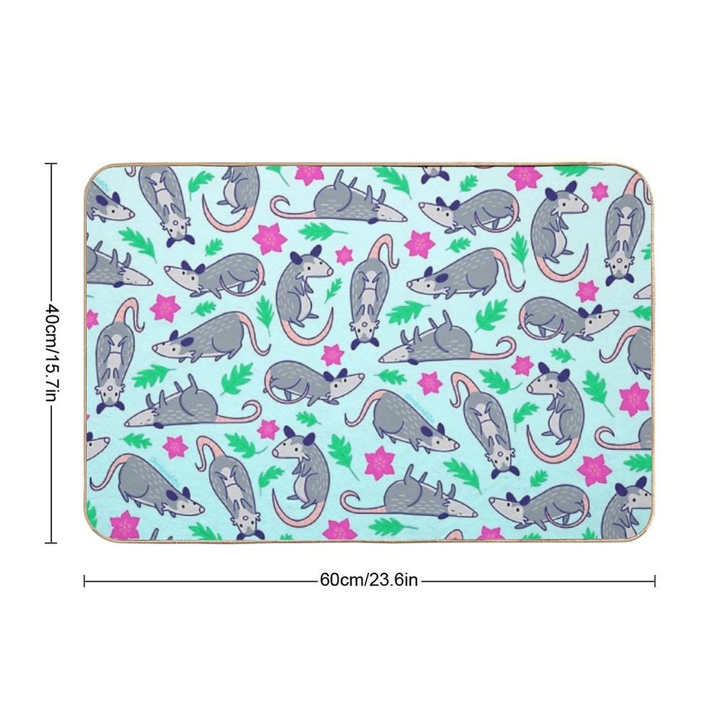 Opossum Pattern  Pet-Safe Bath Mat