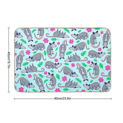Opossum Pattern  Pet-Safe Bath Mat