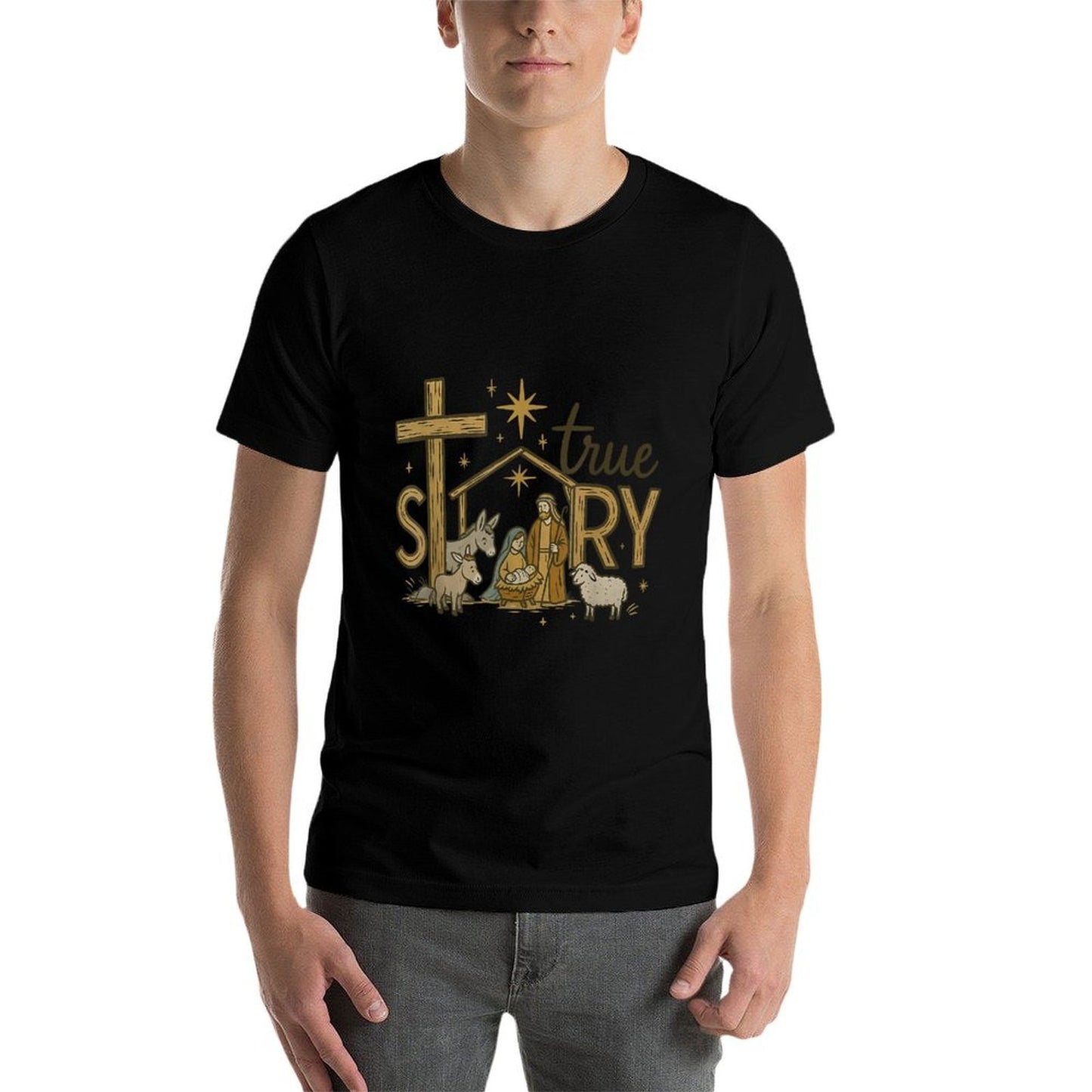 True Story Nativity Christmas Baby Jesus Religious Christian  Durable T-Shirt