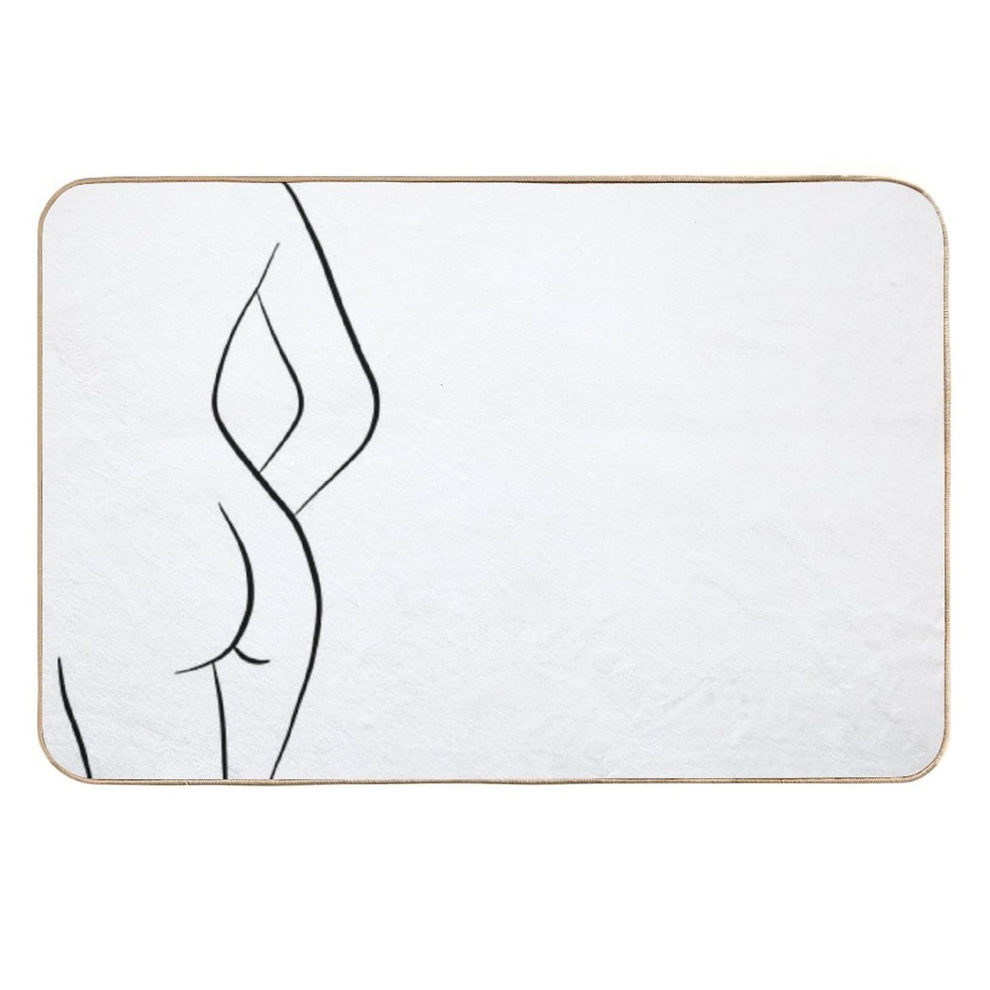 Woman Body Silhouette Line Drawing - Hello Helena  Fade-Resistant Bath Mat
