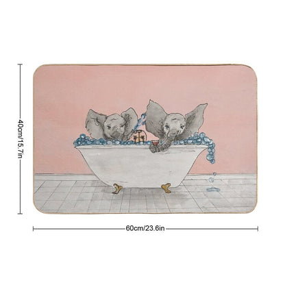 Elephants in A Tub  Versatile Bath Mat