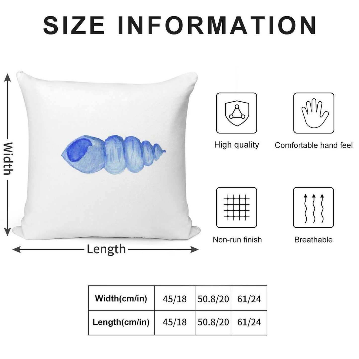 Watercolor Shell by Charlotte Canzano Soft Bedroom Essential Throw Pillow