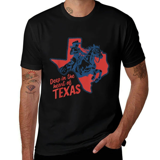 Retro Cowgirl Western Deep In The Heart Of Texas  Slim-fit Cut T-Shirt