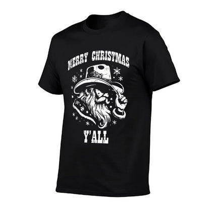 Merry Christmas Yall Santa Cowboy Xmas Country Men Women Kid  Eco-friendly Material T-Shirt