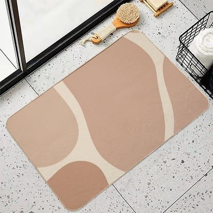 Minimal Modern  Abstract Shapes Pastel Pink  Stone Pattern  Eco-Friendly Bath Mat