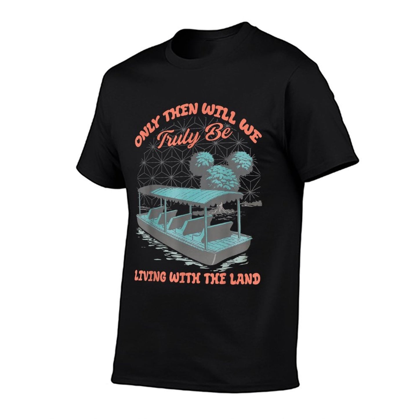 Epcot Boat Nature Truly Living with The Land  Rolled Sleeves T-Shirt