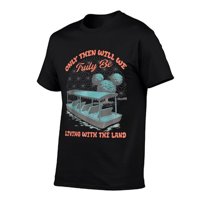 Epcot Boat Nature Truly Living with The Land  Rolled Sleeves T-Shirt
