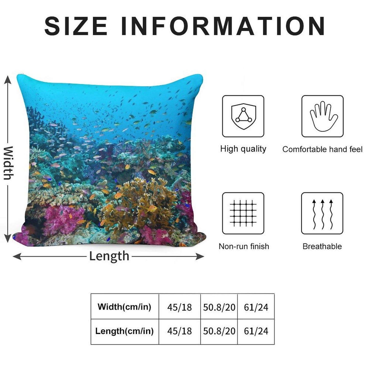 Fantasea Reef Soft High-Density Material Throw Pillow