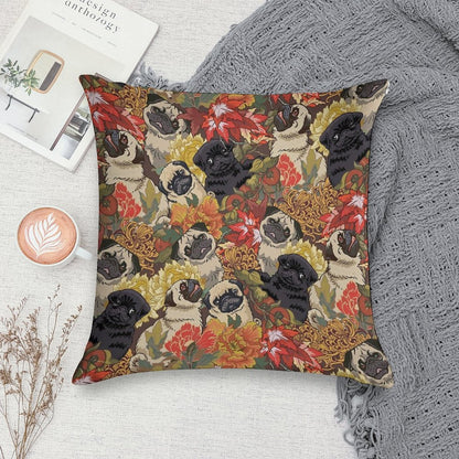 Because Pugs Autumn Soft Short Plush Fabric Throw Pillow